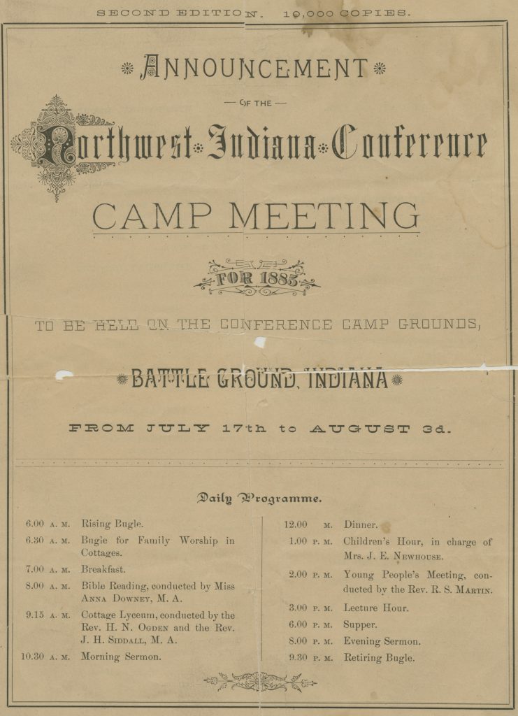 Camp Meeting Announcement, 1885.